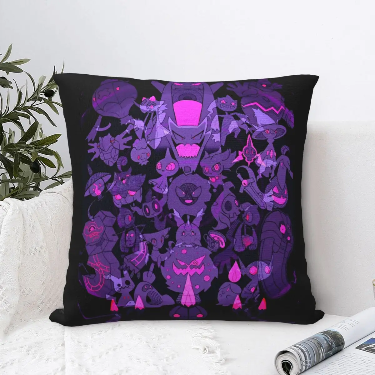 Pillow Case Japanese Gengar Pokmon Anime Soft Pillow Cover Novelty Cushion Cover Design Pillowcases For Wedding Party Home Decor