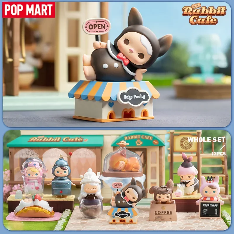 Pop Mart Pucky Rabbit Cafe Series Blind Box Guess Bag Mystery Box Toys Doll Cute Anime Figure Desktop Ornaments Gift Collection