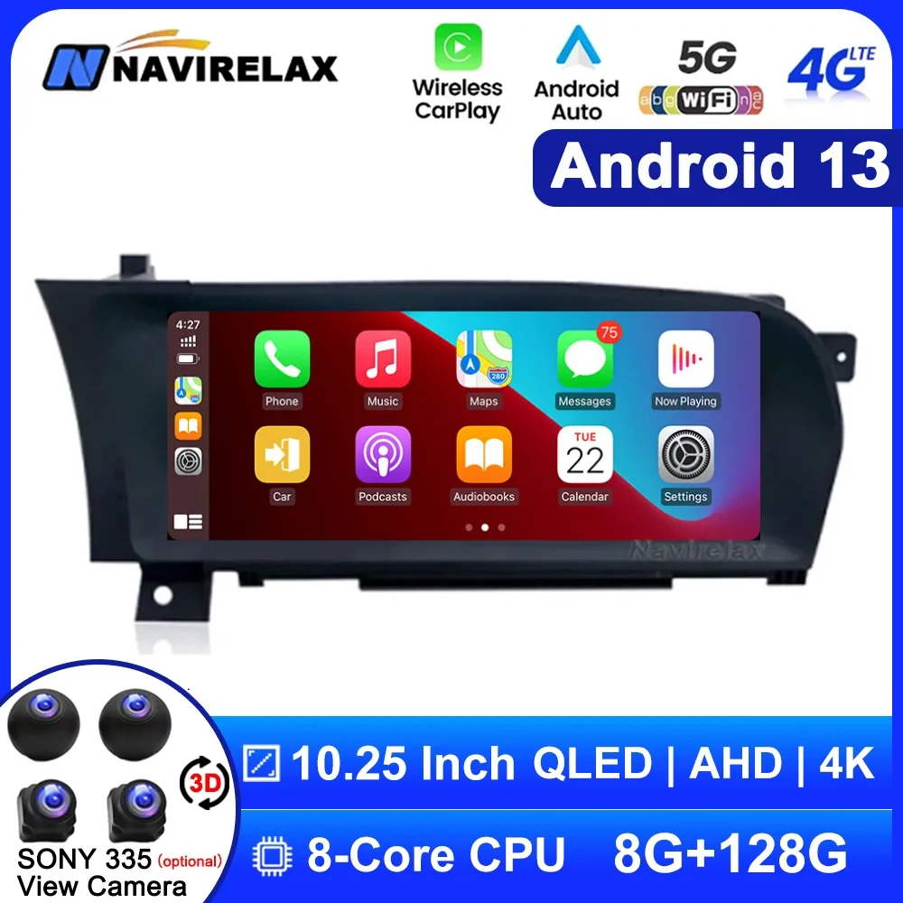 

10.25 Inch Android 13 For Benz S W221 W216 2005-2013 Auto Touch Screen GPS Car Carplay Monitors Speacker Radio Multimedia Player