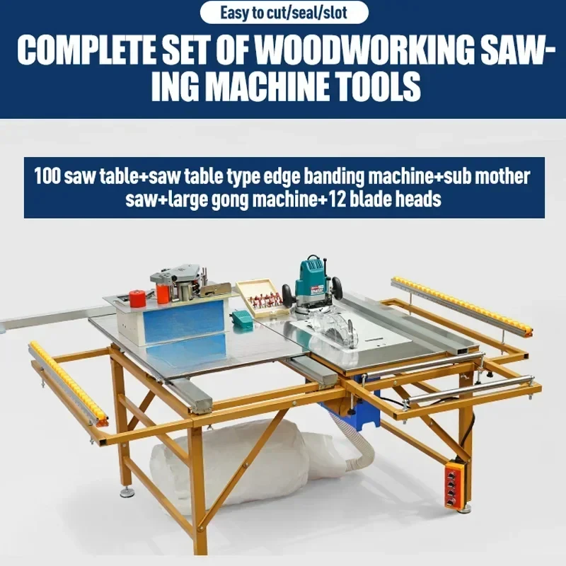 combination woodworking machines Portable Panel Saws Wood Cutting Slide sawing Circular saw table