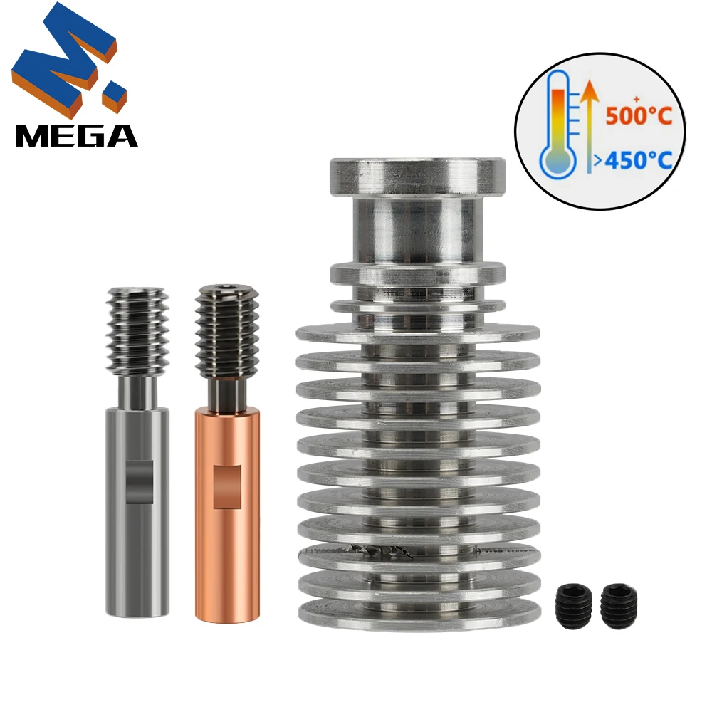 E3D V6 Heatbreak Heatsink kit Titanium Alloy Bi-Metal Short Distance Upgraded kit For Kingroon KP3S KP3S Pro S1 KP5L hotend