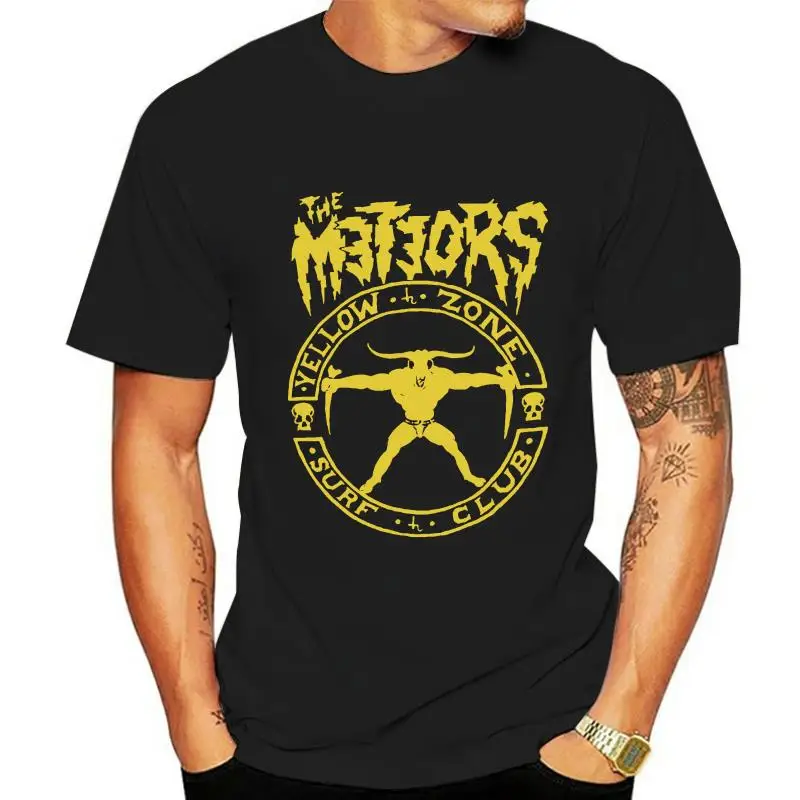 Rare-The-Meteors-Yellow-Surf-Club-T-Shirt-Psychobilly