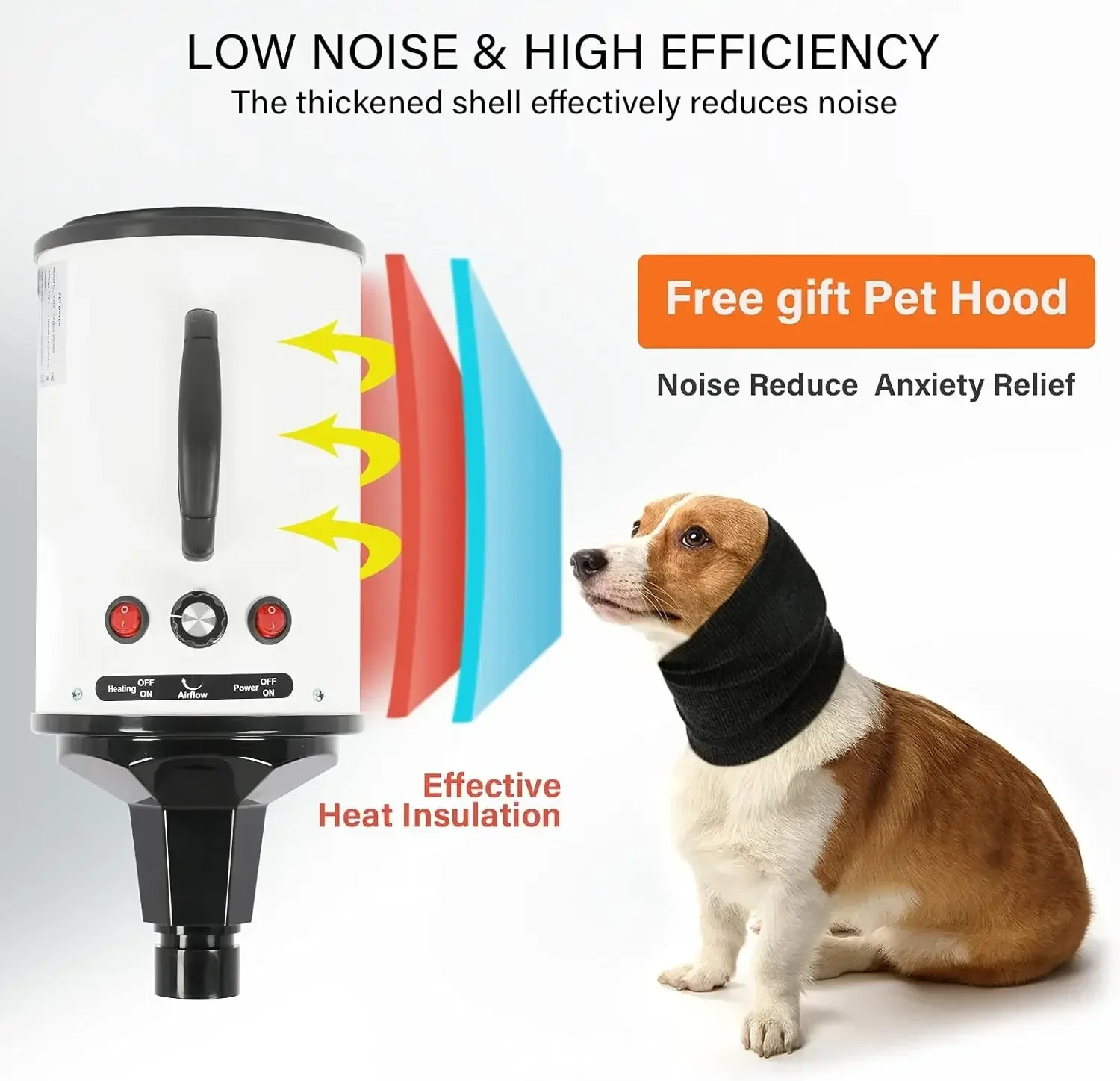 2800W Hair Dryer for Dogs Pet Grooming Blower Warm Wind Secador Fast Silent Pet Dryer Drying Machine Stepless Speed Regulation