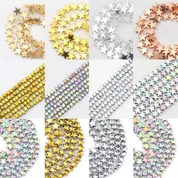 Stars Gold Colour Hematite Beads 4 6 8 10mm Natural Stone Loose Spacer Bead for Jewelry Making DIY Bracelets Neckalce Accessores