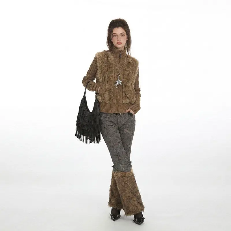 HeyHenry piel de cordero invierno ort Thiened suéter Jaet coreano Sle cálido Retro cuello alto abrigo de algodón peludo mujer Faion