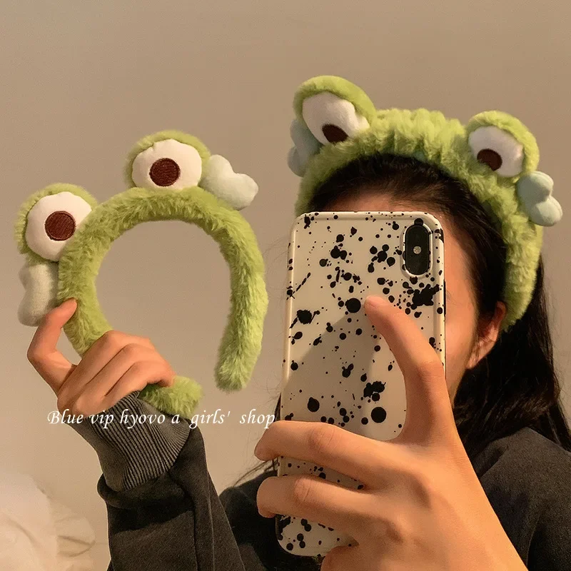 YHJ Cute Frog Panda Plush Hair Bands Party Hair Band Wash Face Headbands Cartoon Headwear Hair Accessories Headbands for Women