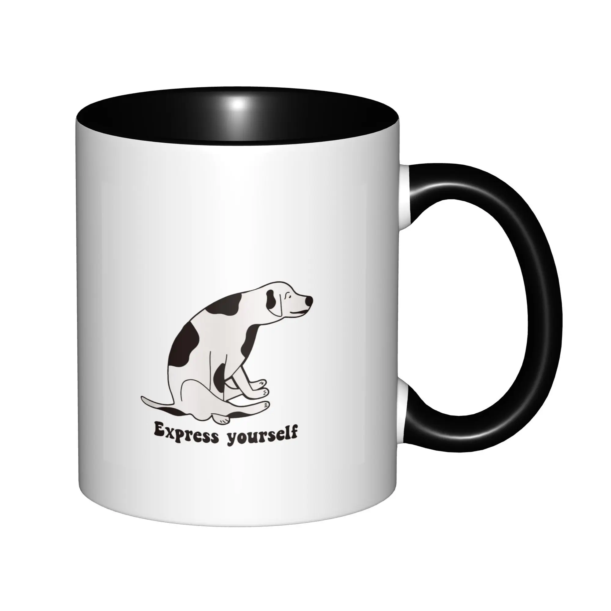 

Dog Express Yourself Pet Lover for Women Mugs With Black Handle Birthday Coffee Mugs Ceramic Tea Cups 11oz