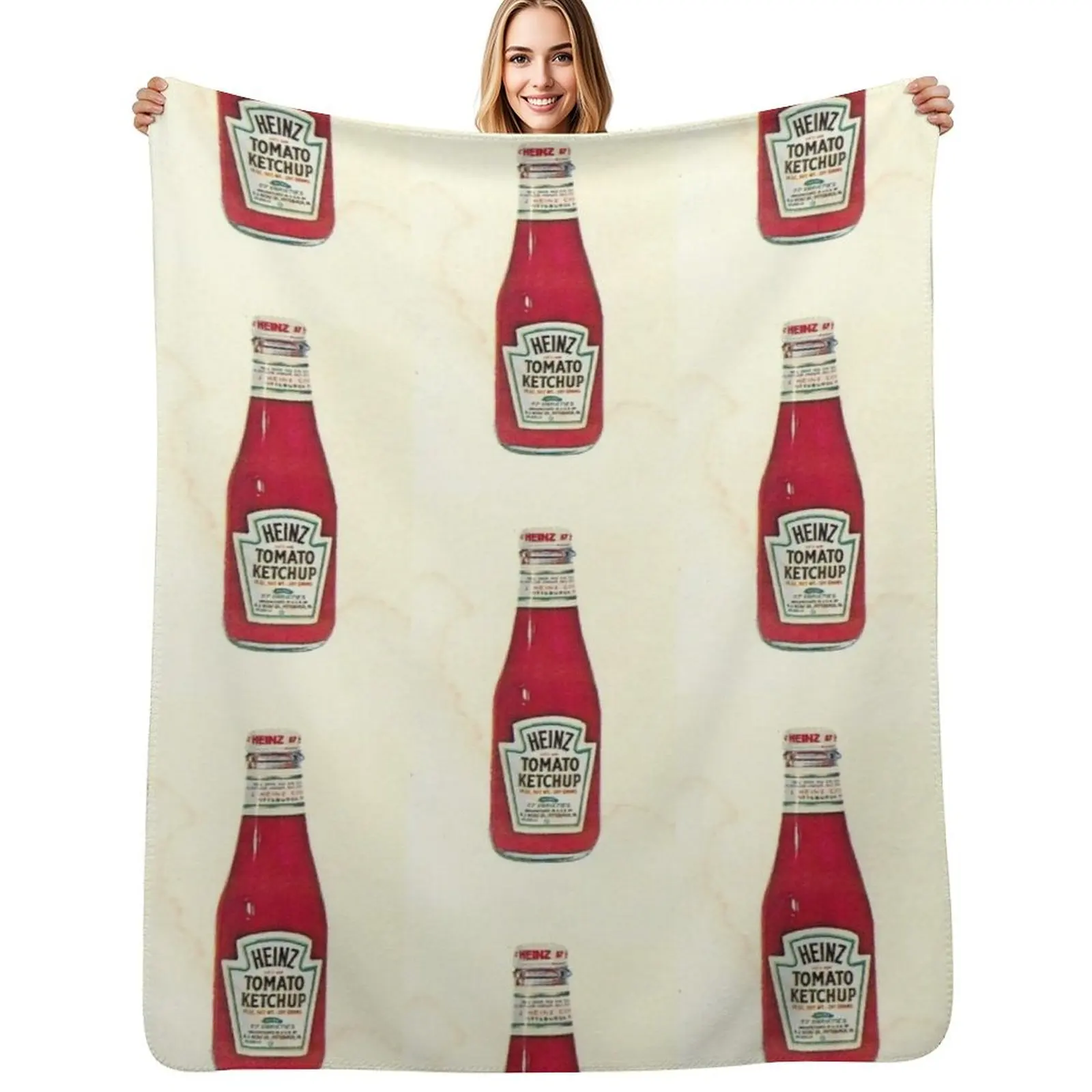 

Halftone image of ketchup (catsup) Tomato Ketchup bottle Throw Blanket heavy to sleep blankets and throws Cute Shaggy Blankets