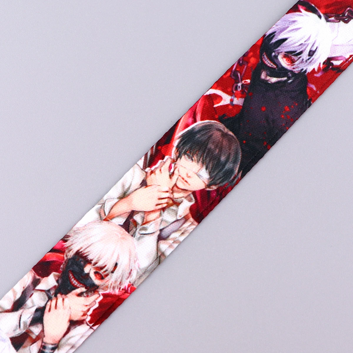 Japanese Anime Kaneki Ken Neck Strap Keychain Badge Holder ID Card Pass Hang Rope Lariat Lanyard for Key Rings Decorations
