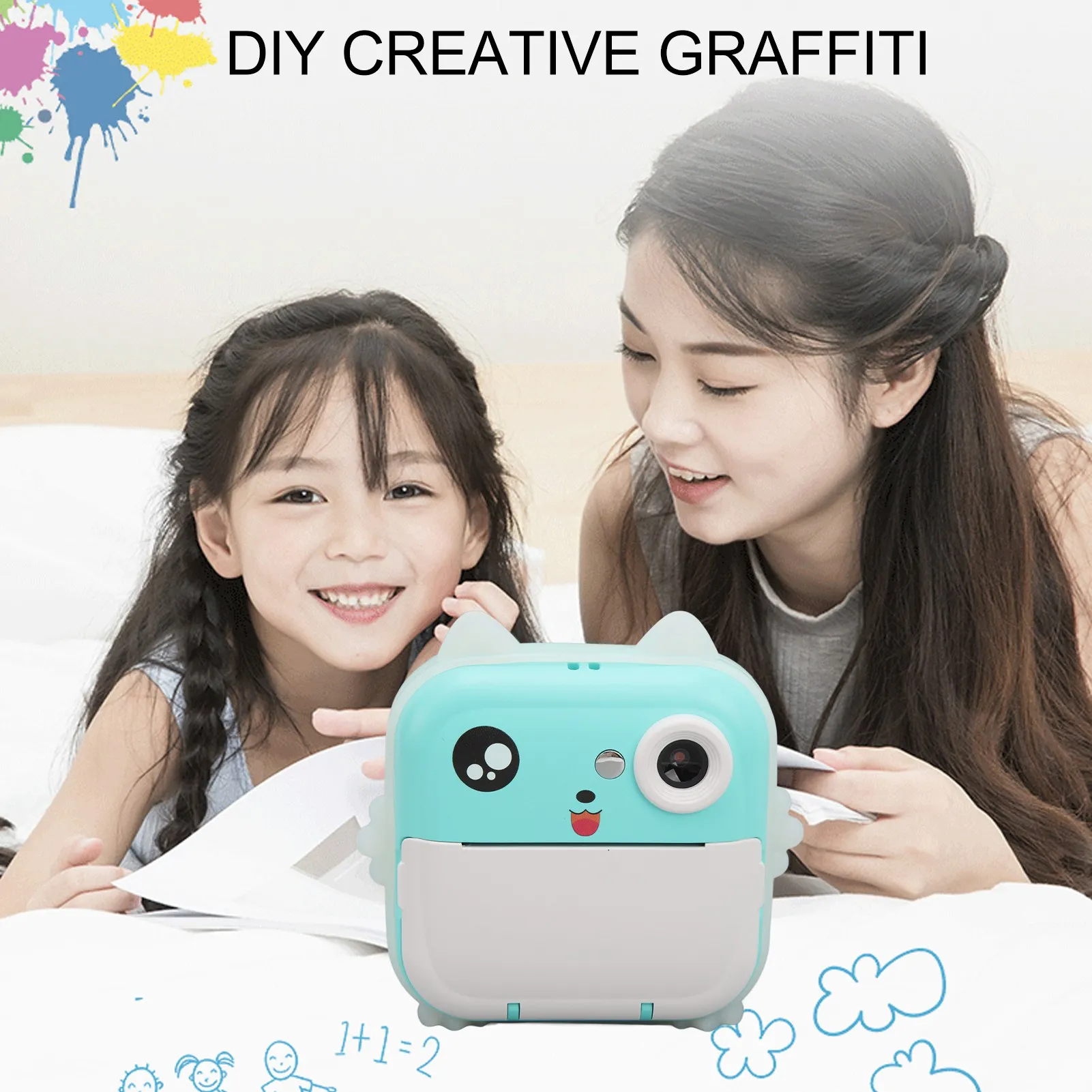 Digital Mini Camera Print Camera 2.4in HD Screen Thermal Printing HD Shooting for over 3 Years Old for Birthday Gift