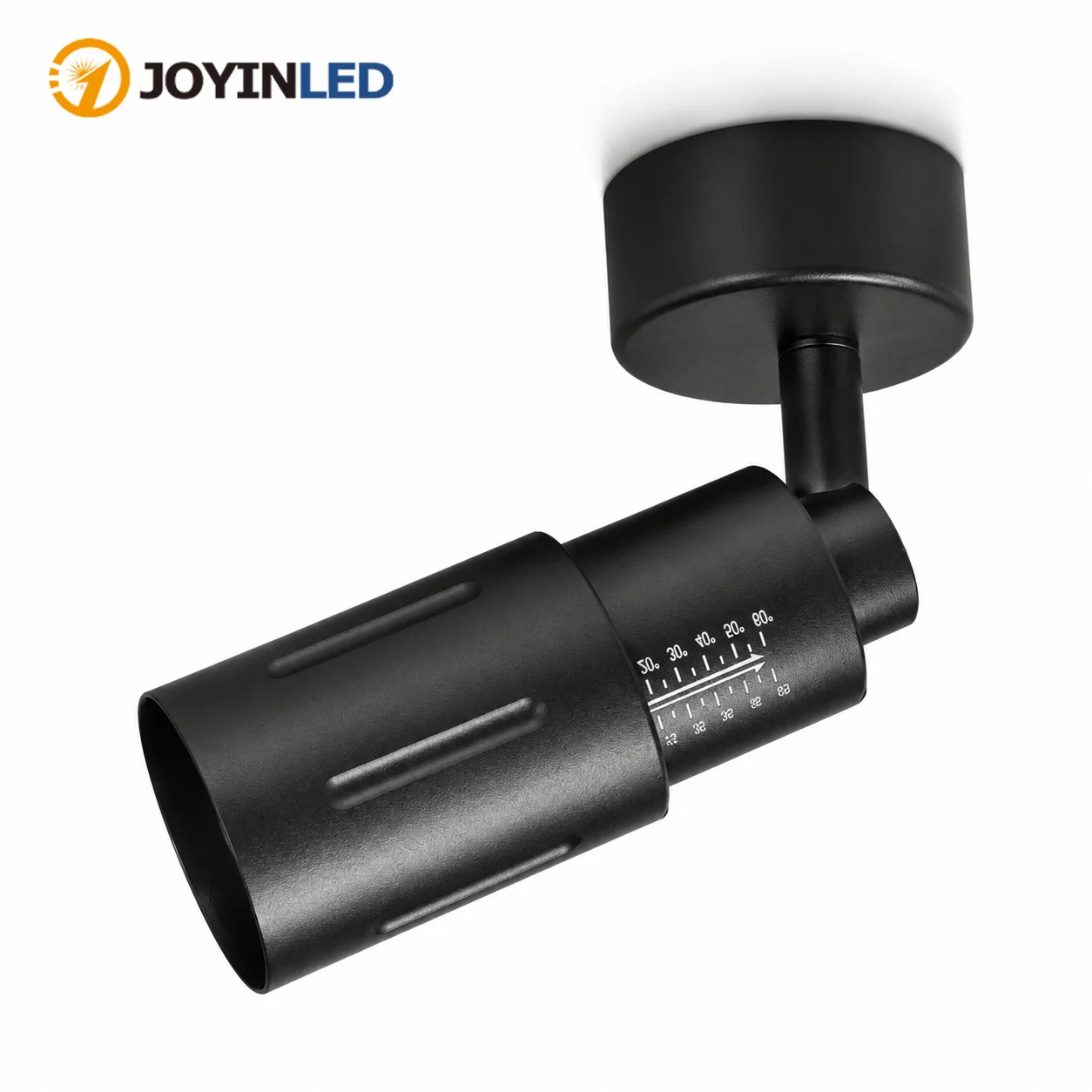 JOYINLED Black Nickel Focus Ceiling Light LED Surface Mount Spot Lighting Zoomable Surface Spotlight 9W 3°-60° Adjustable Beam