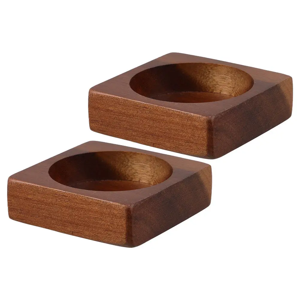 2 piezas de soporte de utensilios de madera, bandeja de almacenamiento, decoración rústica de cocina, base para cucharas de madera, organizador de salero y pimentero.