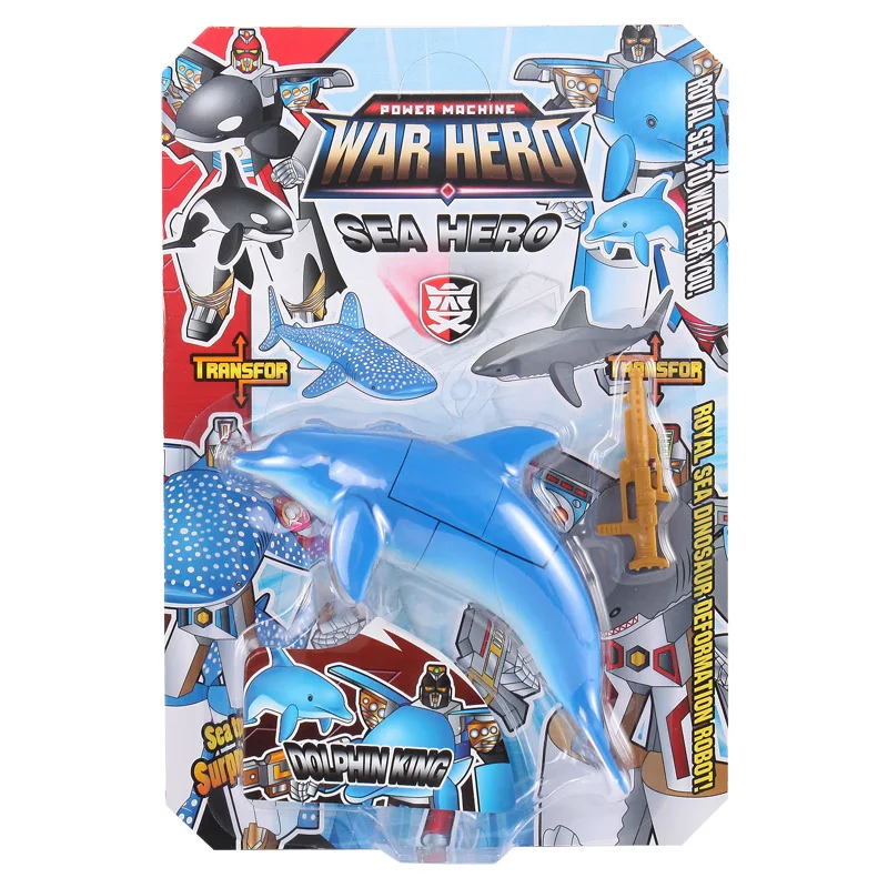 لعبة الأطفال Ocean Park Kingdom Transformers Dolphin Whales Sharks Mobile Warfare Hands and Odd Soldiers