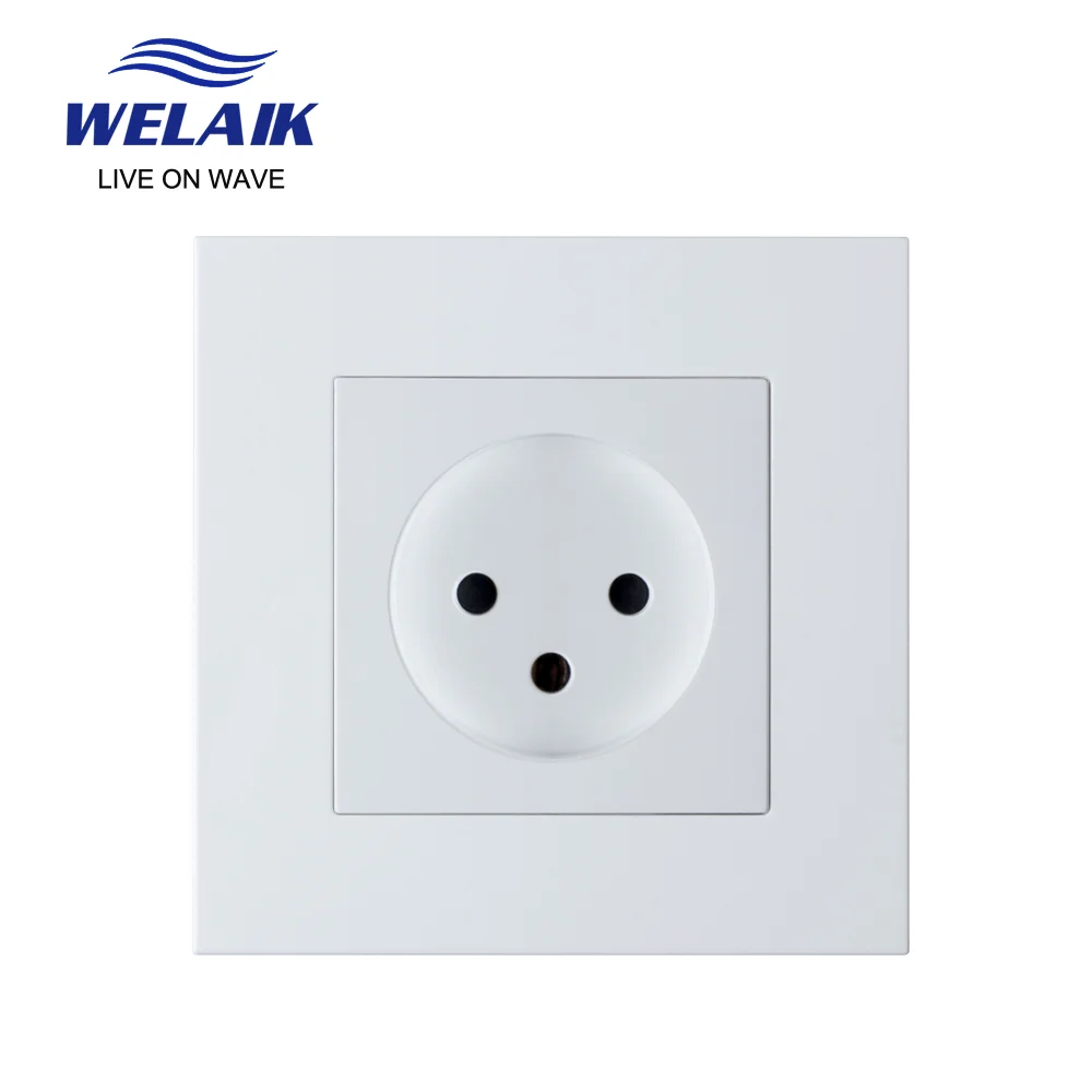 WELAIK 86*86mm Israel 16A Plastic PC Panel White standard Wall Power Socket  C18YW