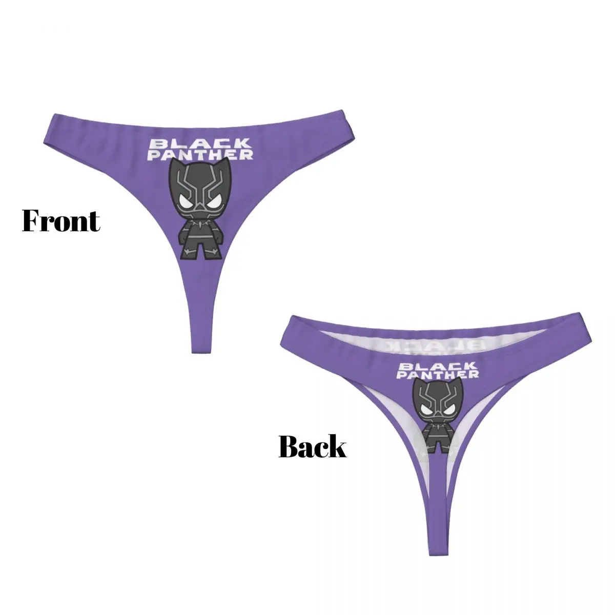 Tanga personalizado de pantera negra para mujer, bragas suaves, ropa interior