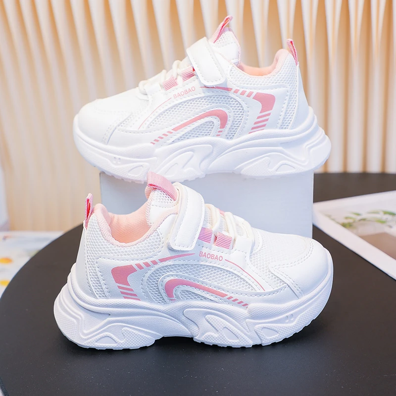 

Легкие детские кроссовки с дышащей сеткой для мальчиков, школьная повседневная прогулочная обувь, нескользящие спортивные детские кроссовки для девочек