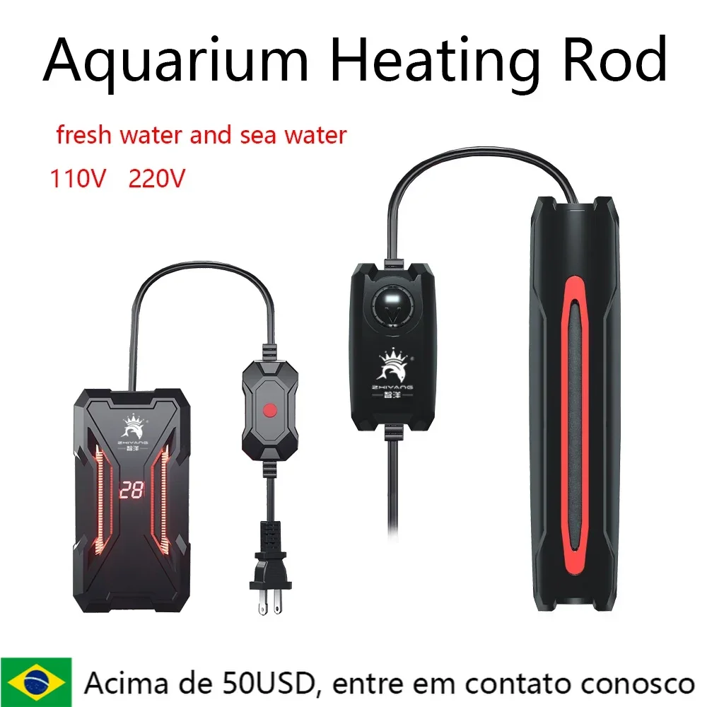 

110V 220V Aquarium Submersible Heater Fish Tank Quartz Glass LCD Display Digital Heating Rod Constant Temperature Control 200W