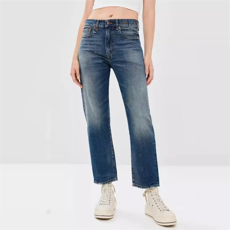 

Women's pants New autumn 2024 vintage washed pure cotton Women's jeans Low waist slim straight leg pants Pencil Pants Trousers