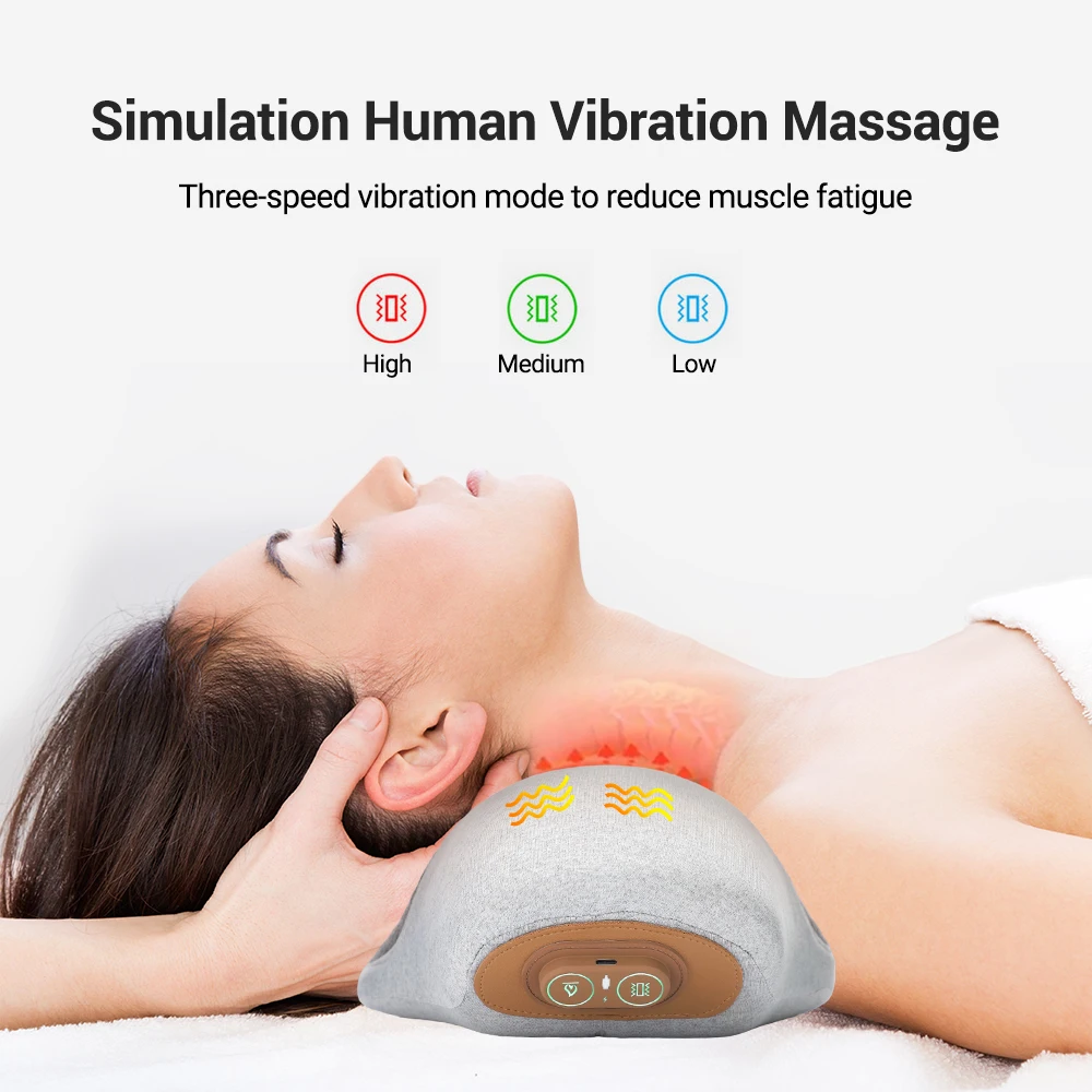 

Cervical Vertebra Spine Massage Neck Pillow Neck Massager Cushion Vibration Heating Constant Temperature Relax Cervical Pain