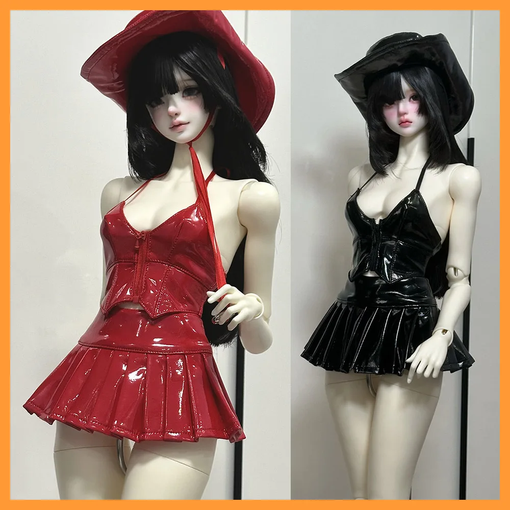 【Only Clothes】1/3 1/4 Dolls Sexy Backless Sling Vest Mini Pleated Skirt Set for impl63 sd16 Action FIgure Model
