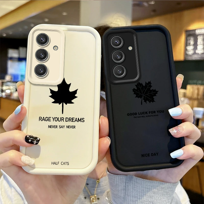 

Minimalist Maple Leaf Flower TPU Phone Case for Samsung Galaxy S24 S23 S22 S21 Ultra Plus S23 S21 S20 Silicone Shockproof Covers