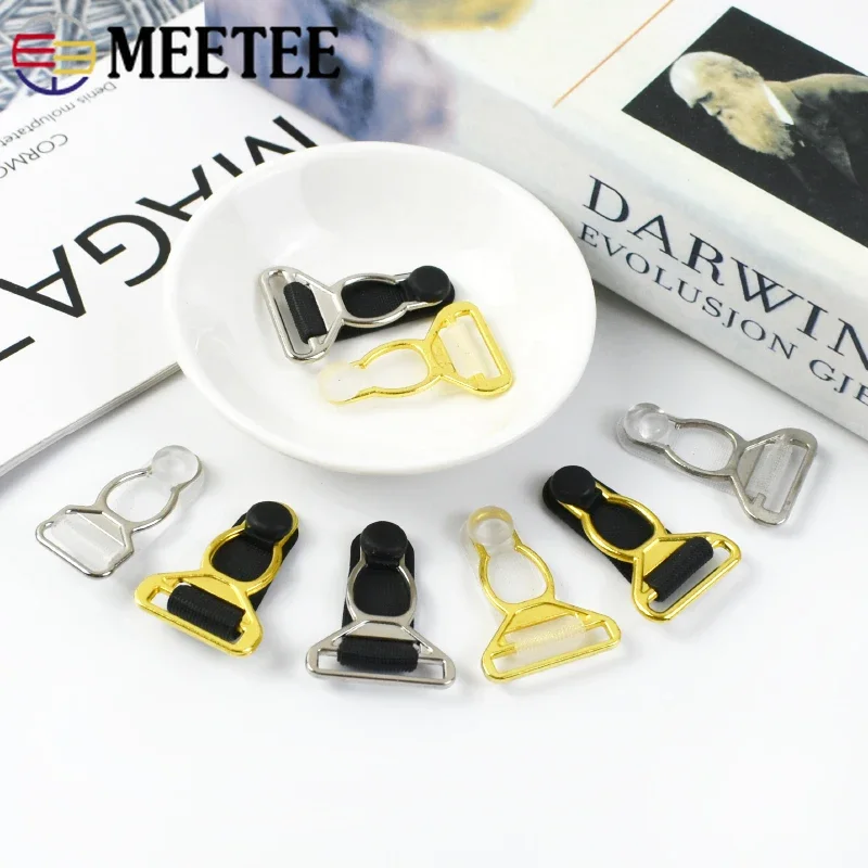 10/20Pcs Meetee 10/12/15/18mm Metal Suspender Leg Belt Sock Clip Hook Underwear Bra Strap Adjuster Clasp Stockings Garter Buckle