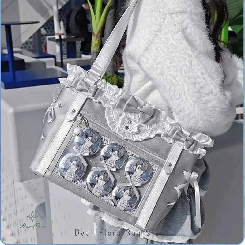 Neue Japanische Süße Schleifen-Ita-Tasche, Lolita-Mädchen Transparente Handtaschen, Modische Große Kapazität Tragetasche, Ästhetische Schultertaschen – Detail 24