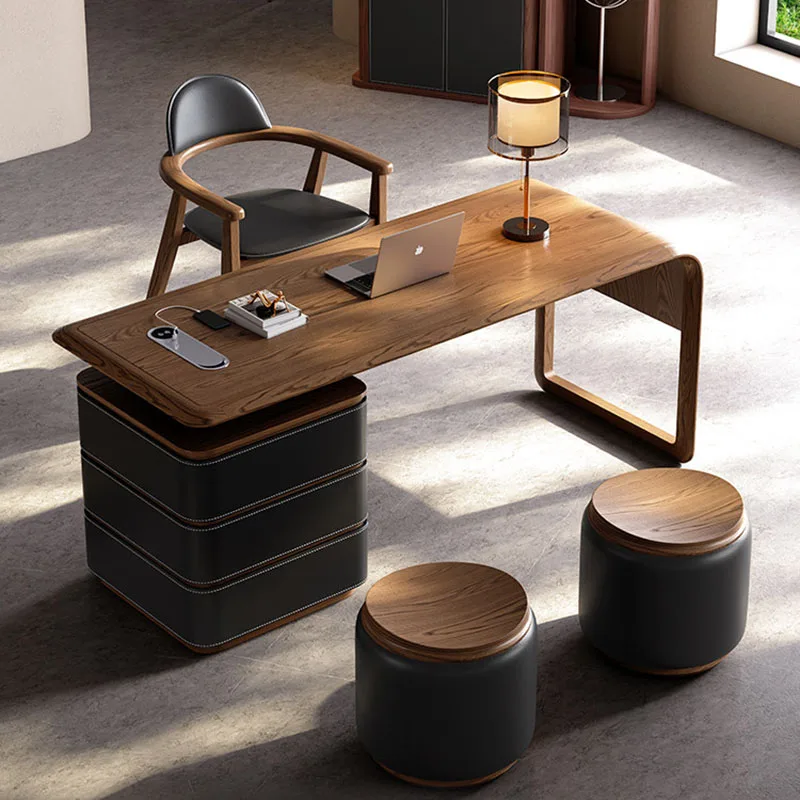Wooden Computer Office Desk Standing Decoration Bedroom Crafts Office Desk Modern Reception Escritorio Oficina Trendy Furniture