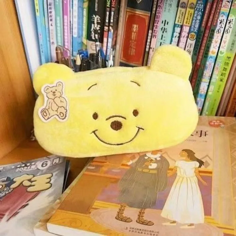 Simple Disney Winnie the Pooh Cute Creative Cartoon Pattern Fashionable Portable Pencil Bag Large Capacity Storage Cosmetic Bag