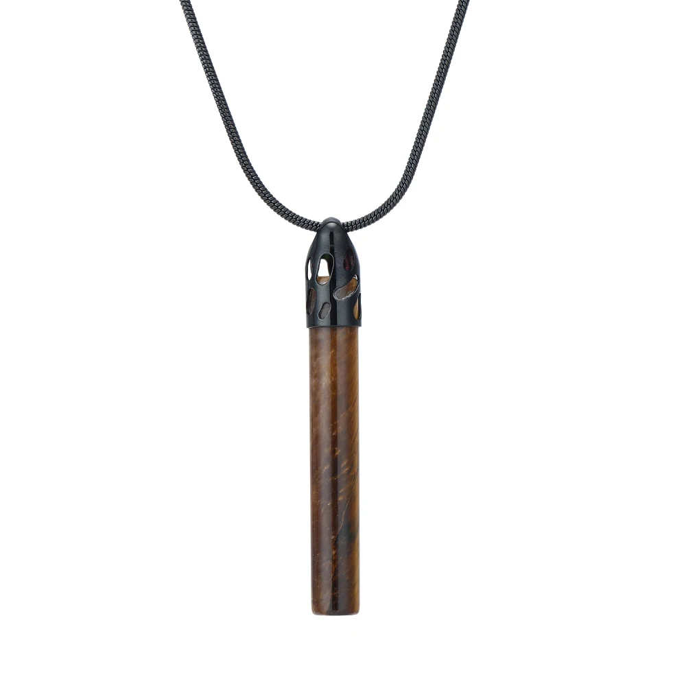 A Natural Tiger's Eye Stone Breathing Necklace, A Fashionable Yoga Accessory and a Meditation Stress-Relief Ornament