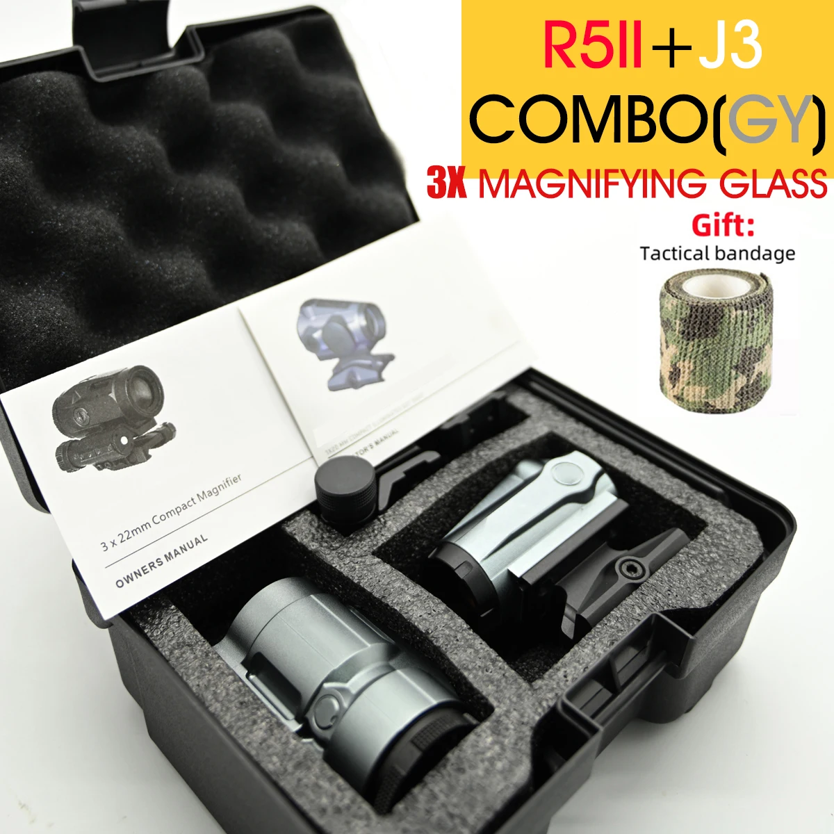 R5II Red Dot Verlichte Holografische Richtkijker 3x/5x Vergroten Side Flip Tactische Combo Reflex Scope Sight Kit Collimator