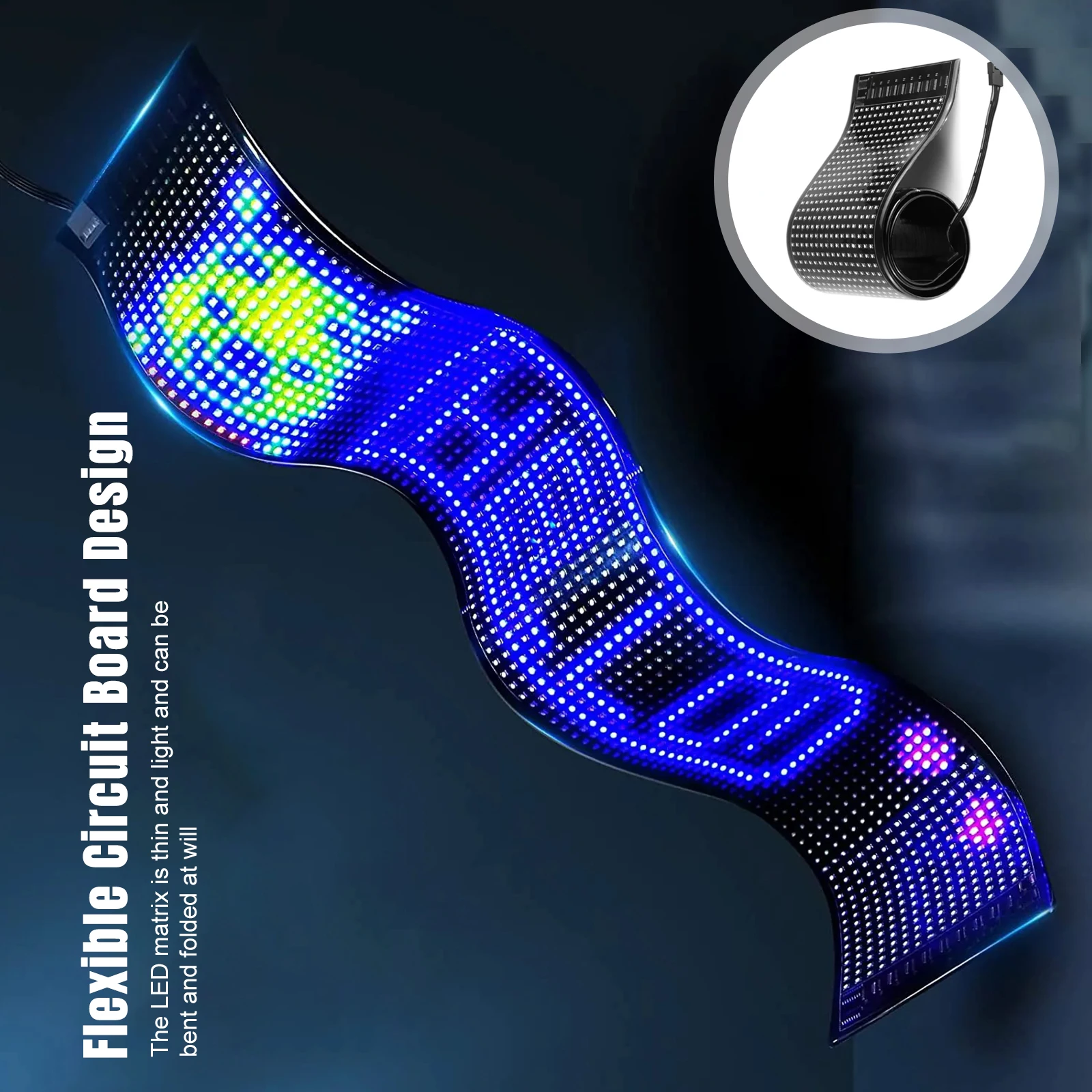 RGB LED Car Sign Programmable LED Matrix Panel Flexible Screen Display Animation Message Scrolling Sign APP Control for Cars