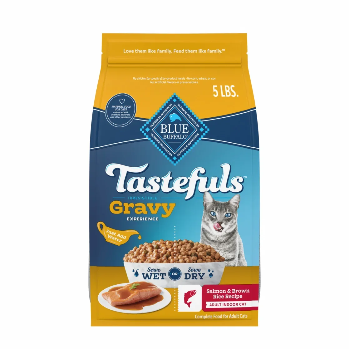 Tastefuls Irresistible Gravy Indoor Adult Dry Cat Food Salmon Flavor 5lb Bag