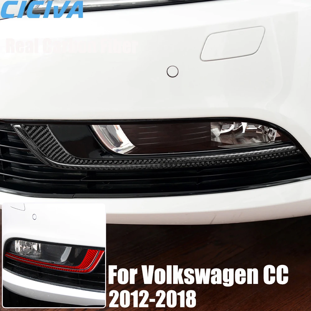 Real Carbon Fiber Auto Zubehör Nebel Lichter Trim Abdeckung Weichen Aufkleber Für Volkswagen CC 2012 2013 2014 2015 2016 2017 2018