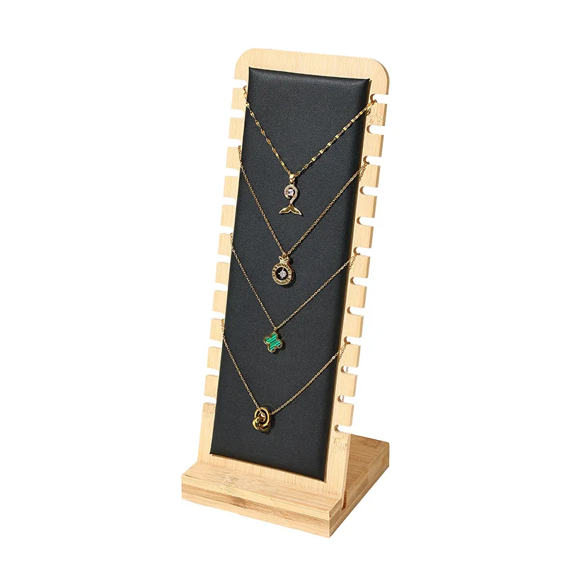 Bamboo and Wood Detachable Necklace Display Rack, Clavicle Chain Jewelry Hanging Rack, Necklace Display Shooting,