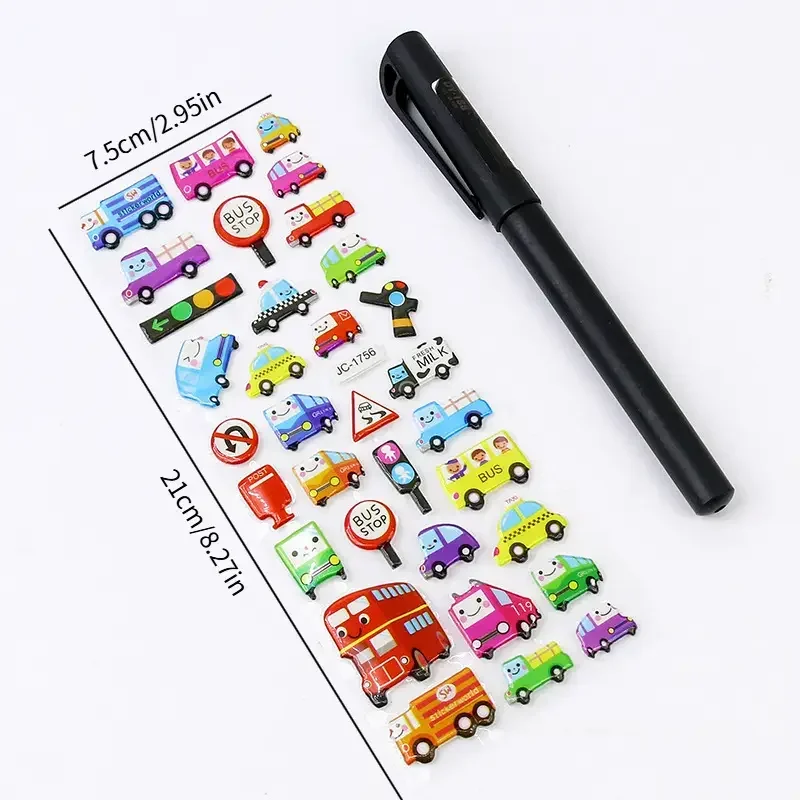 8 ชิ้น/แพ็คน่ารักการ์ตูน 3D สติกเกอร์สําหรับ scrapbooking ไดอารี่ตกแต่ง DIY ฉากต่างๆโดยใช้สติกเกอร์ของขวัญวันเกิด