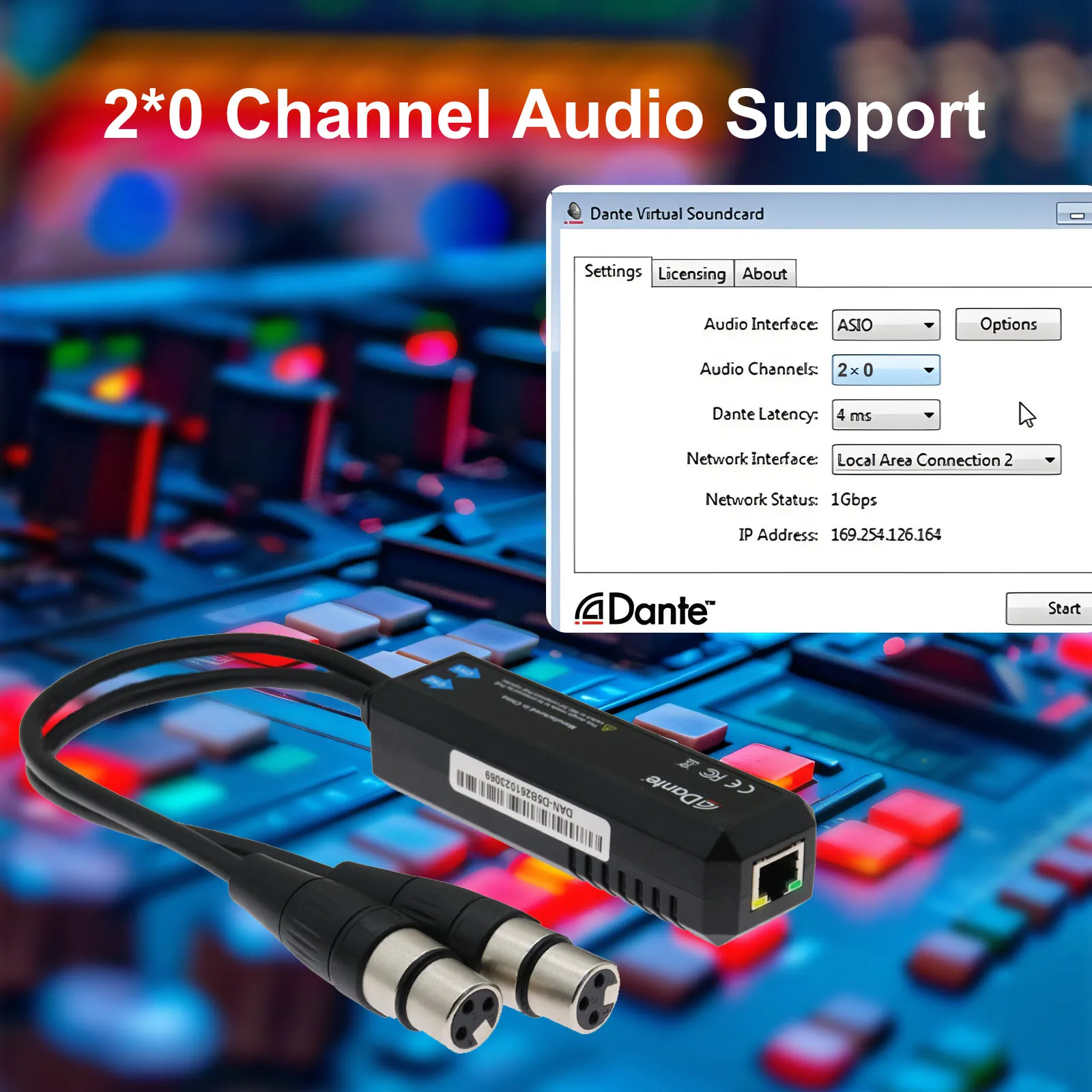 AudinateDante AVIO – アナログ双方向アダプター、PoE搭載、DanteドングルUSB I/Oデジタルオーディオ、2 * 2チャンネル対応