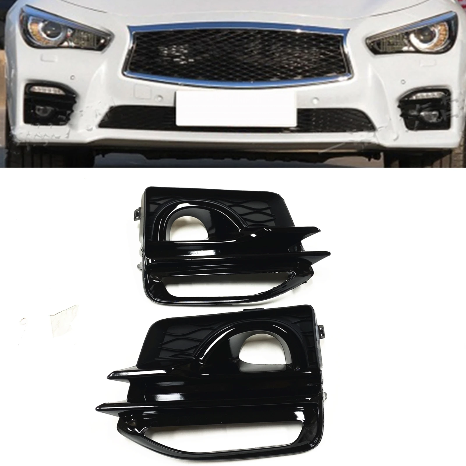 

Fog Light Cover Bezel For Infiniti Q50 2014 2015 2016 2017 Sport 622574GA1A 622564GA1A Front Bumper Lamp Air Vent Intake Frame