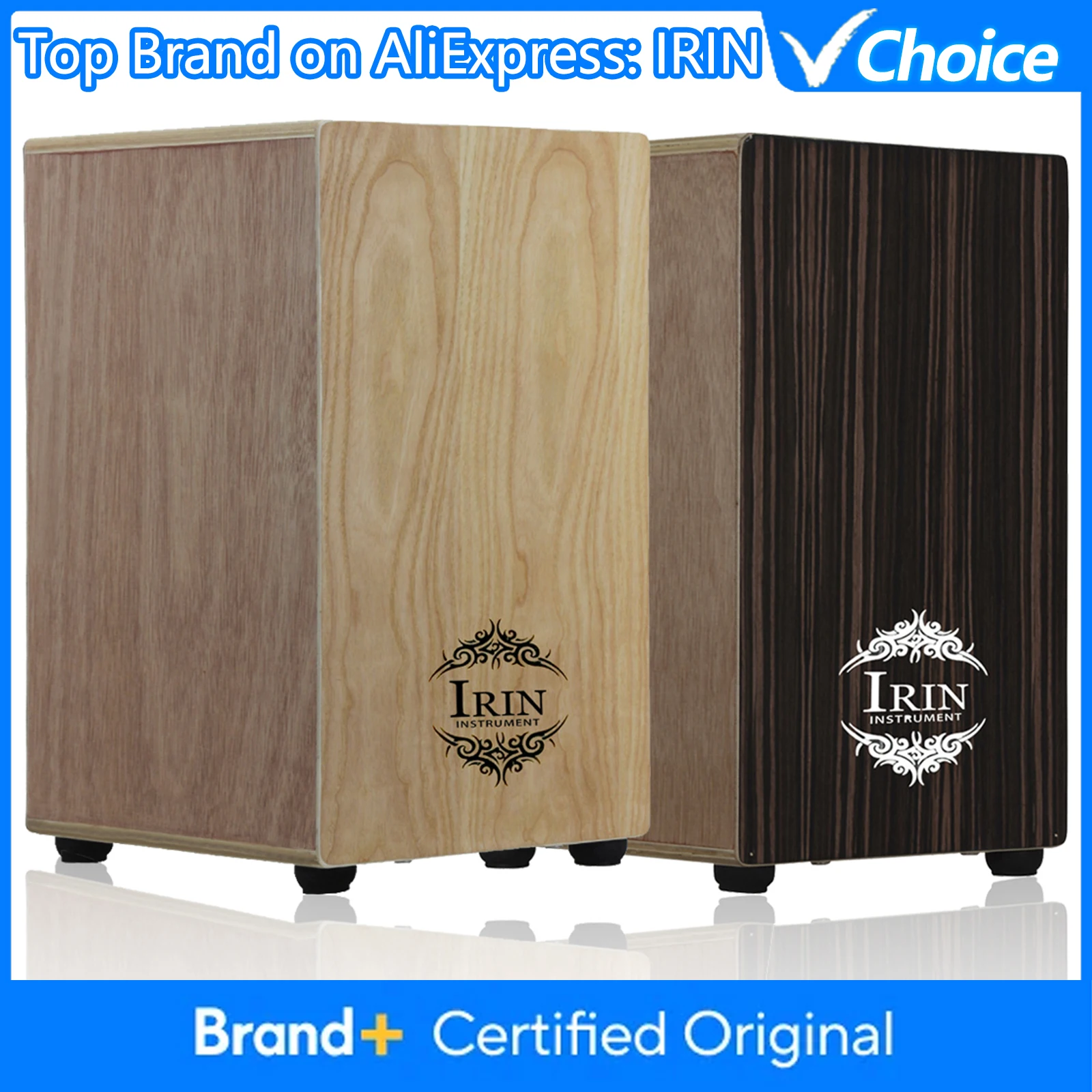 

IRIN Cajon Drum Solid Wood Hand Beat Cajon Box Drum Percussion Instrument Music Party With Portable Carry Bag