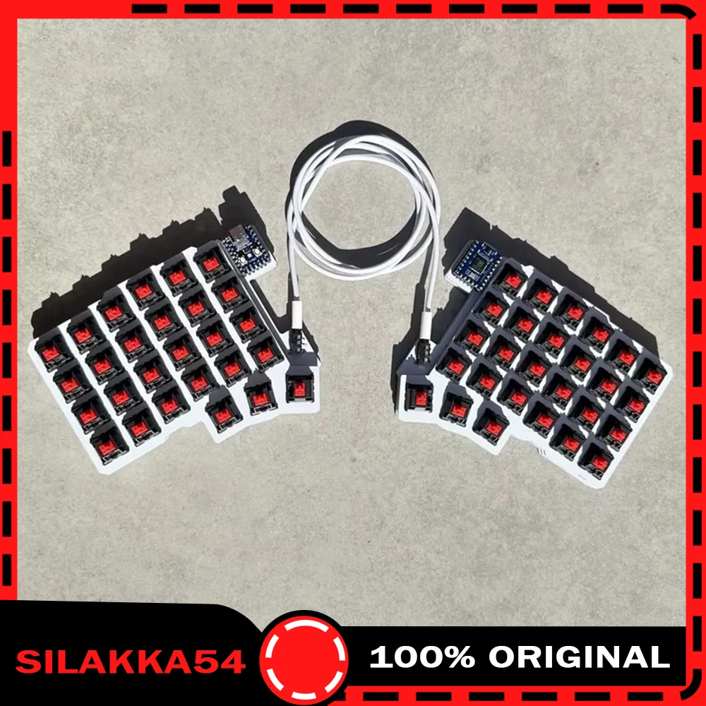 Silakka54 Split Keyboard Wired Hot Swap Support QMK/VIAL Keyboard Ergonomics RP2040zero Customized PC Gamer Accessories