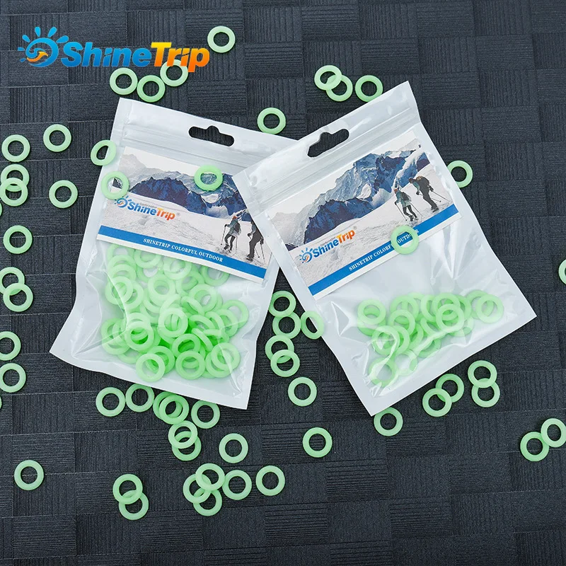 Shine Trip Outdoor multifunktion aler fluor zieren der Ring, leuchtender Silikon ring, Camping zelt Nagel ring Zubehör