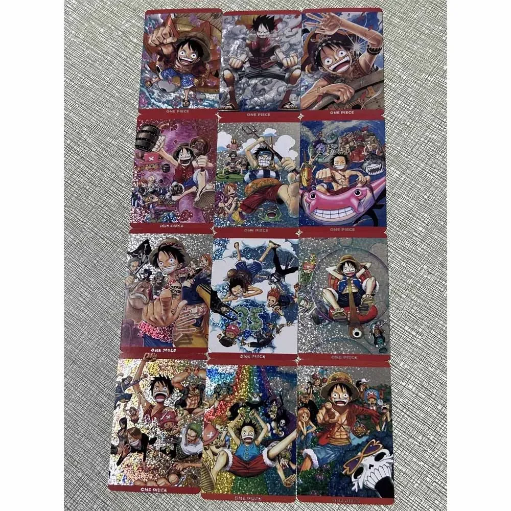 

DIY ONE PIECE Monkey D. Luffy Original Mixed Craftsmanship Series Set 12pcs Anime Peripheral Game Collection Card Holiday Gift