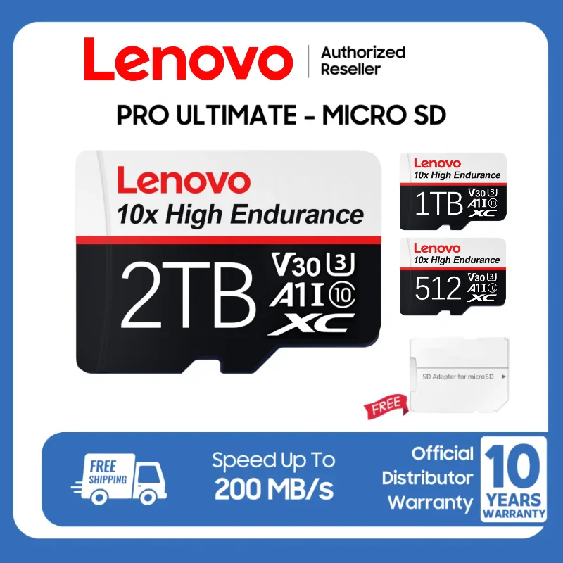 

Lenovo 2TB High Speed Memory Card 1TB 512GB 256GB Class 10 Micro TF SD Card 1TB SD Memory Card For Nintendo Switch Phone/Ps4/PC