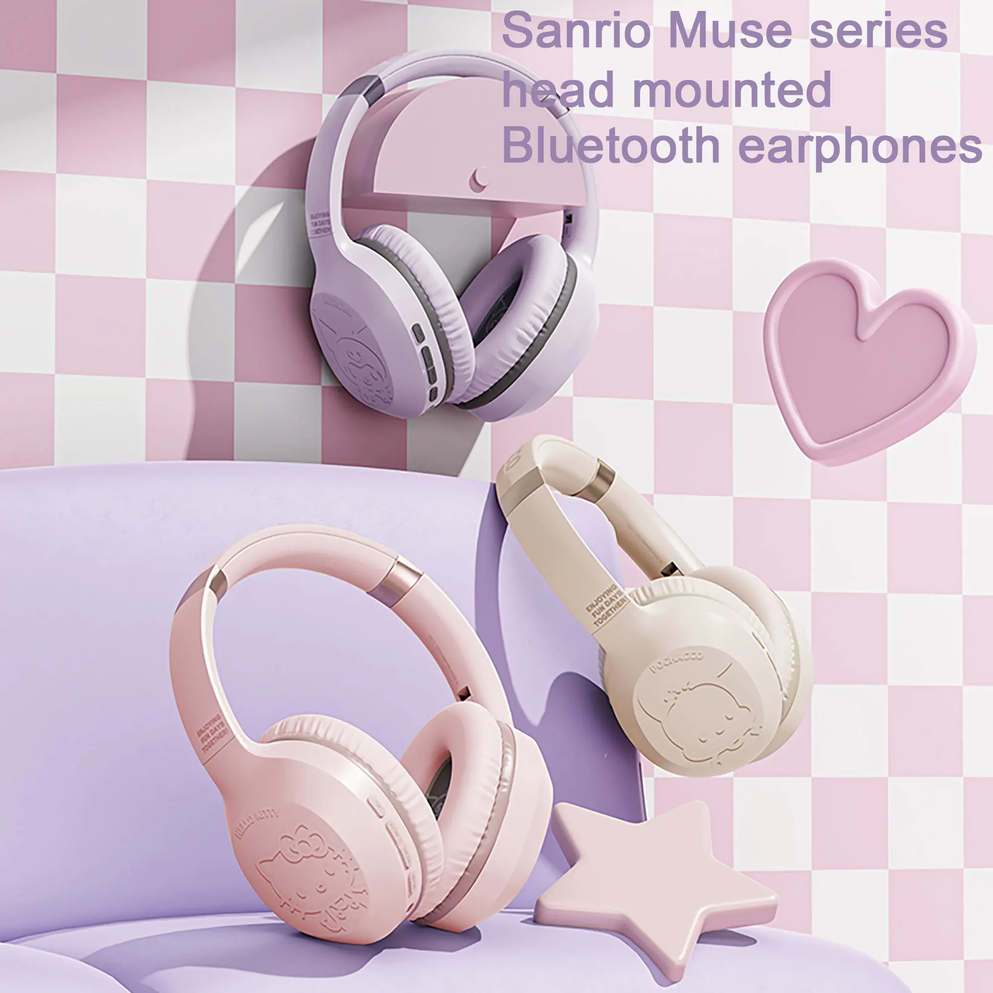 Sanrio S05 Kuromi Hello Kitty cuffie Wireless cuffie Over-ear sport hi-fi con microfono cuffie portatili