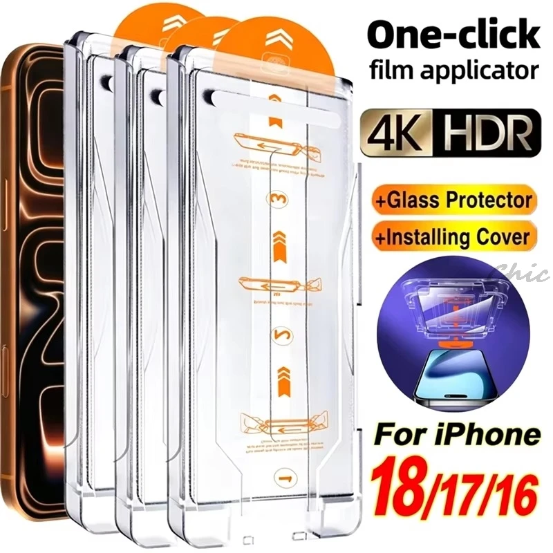 3PCS 3PCS Easy To Install Tempered Glass Protective Film For iPhone 18 Pro 16 Plus 17 Pro Max Air 16e Anti-Scratch Screen Protector - Aliexpress Deal