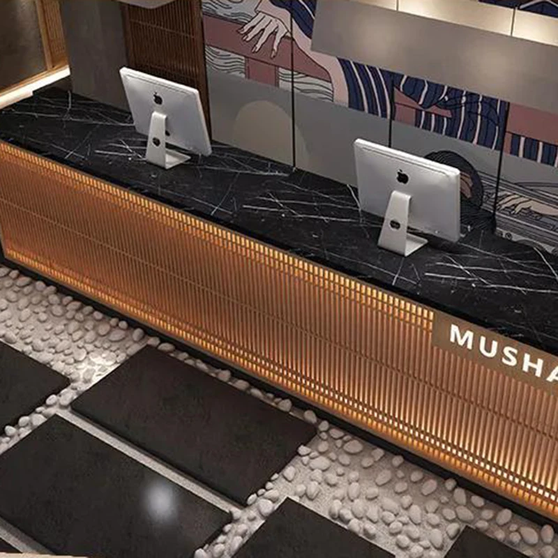 Mesas de recepción modernas, mostrador de tienda, centro del cliente, mesa de pasillo, Atril, tienda de ropa, oficina, muebles de estilo chino Masa