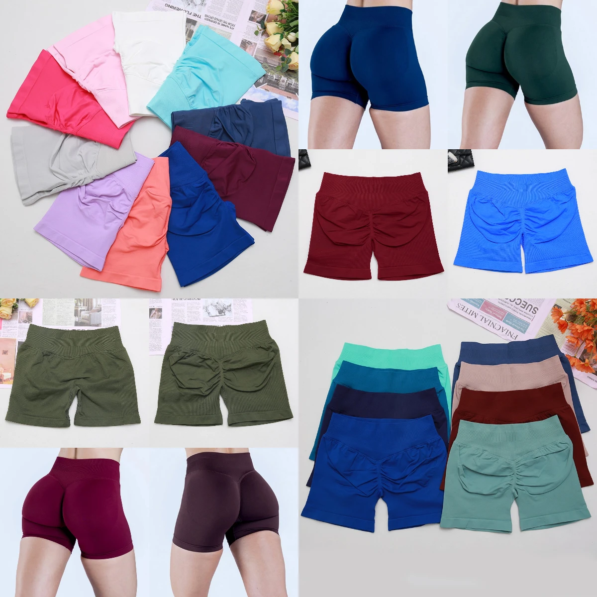 

new Women's Workout DF gym Impact Yoga Shorts 4.5" Scrunch Butt Lifting Gym Fitness Shorts Seamless Booty Biker Shorts Tights