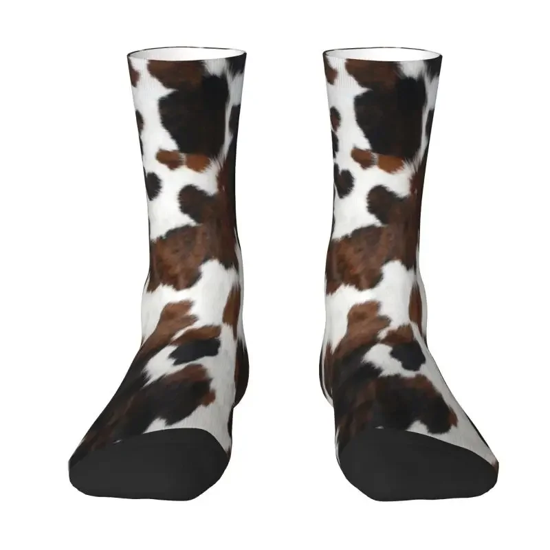 Cowhide Texture Men's Crew Socks Unisex Kawaii Animal Hide Leather Spring Summer Autumn Winter Dress Socks