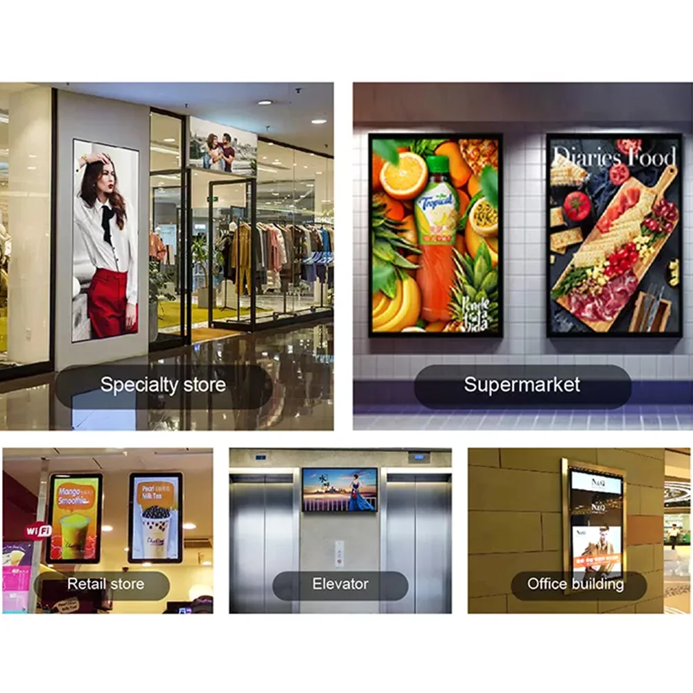 Power 23.6 27 32 Inch Wall Mounted Advertising Display High Definition Indoor Digital Signage Retail Store LCD