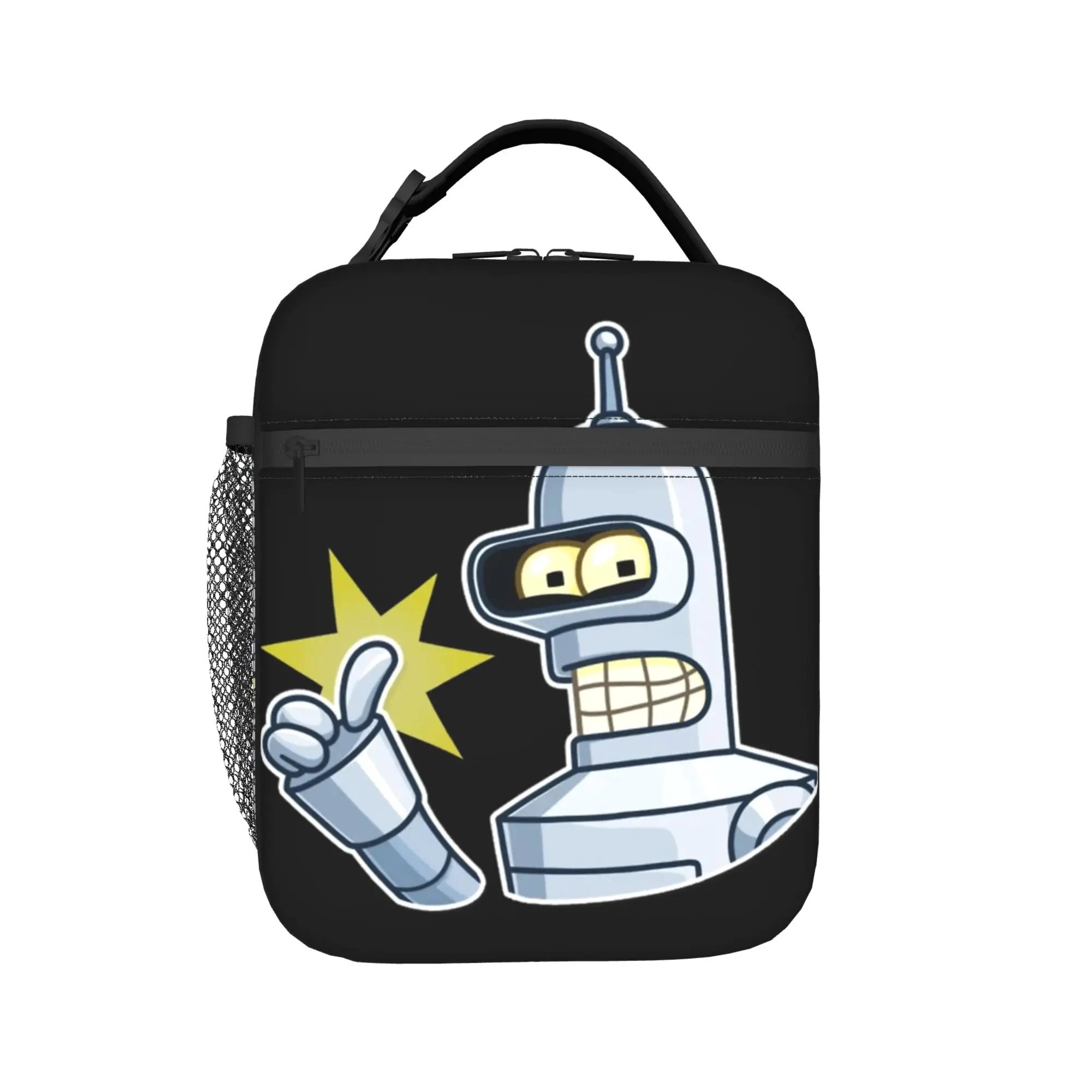 Insulated Lunch Bags Futuramaed Benders Cartoon Comic Merch  Food Box Harajuku Thermal Cooler Lunch Box For School